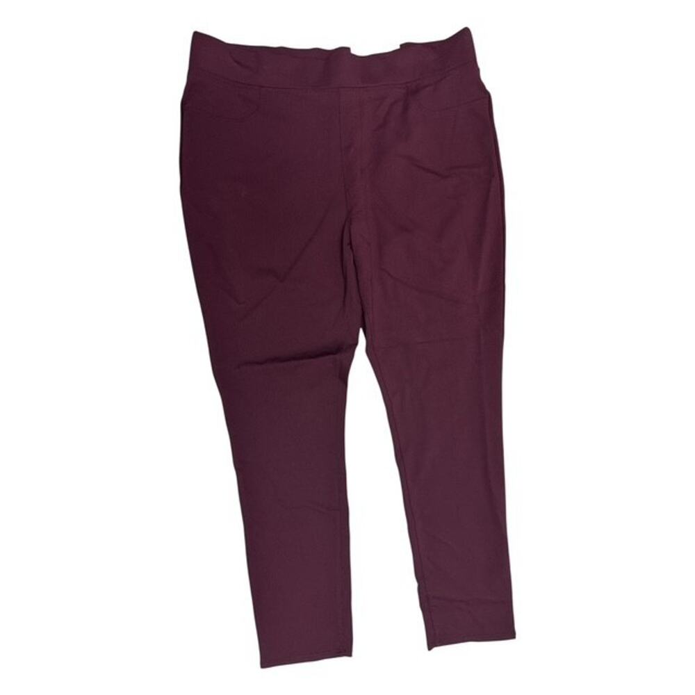 St Johns Bay XXL Legging Yoga Pants Burgundy Skinny Leg Mid Rise Comfort Stretch